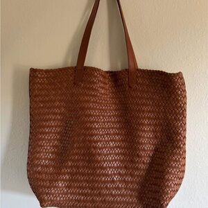 Madewell Woven Leather Transport Tote